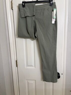 Tribal Olive Green Cropped Ankle Pants